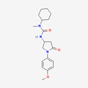 1-Cyclohexyl-3-[1-(4-methoxyphenyl)-5-oxopyrrolidin-3-yl]-1-methylurea