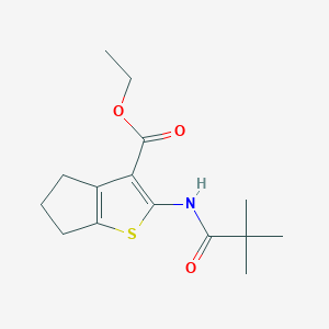 molecular formula C15H21NO3S B2812786 ethyl 2-(2,2-dimethylpropanamido)-4H,5H,6H-cyclopenta[b]thiophene-3-carboxylate CAS No. 300828-69-7
