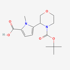 molecular formula C15H22N2O5 B2812790 5-{4-[(tert-butoxy)carbonyl]morpholin-3-yl}-1-methyl-1H-pyrrole-2-carboxylic acid CAS No. 2193067-19-3