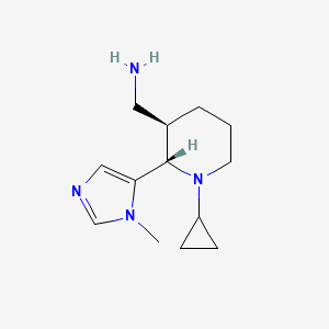 molecular formula C13H22N4 B2812797 rac-[(2R,3S)-1-cyclopropyl-2-(1-methyl-1H-imidazol-5-yl)piperidin-3-yl]methanamine, trans CAS No. 1969288-75-2