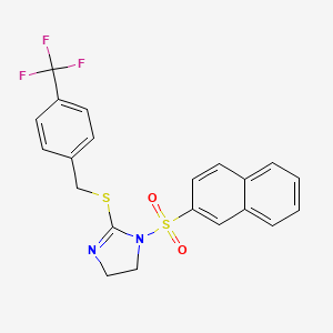 1-Naphthalen-2-ylsulfonyl-2-[[4-(trifluoromethyl)phenyl]methylsulfanyl]-4,5-dihydroimidazole