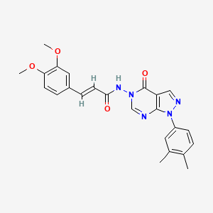 (E)-3-(3,4-dimethoxyphenyl)-N-(1-(3,4-dimethylphenyl)-4-oxo-1H-pyrazolo[3,4-d]pyrimidin-5(4H)-yl)acrylamide