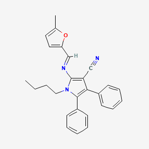 molecular formula C27H25N3O B2812820 1-butyl-2-[(E)-[(5-methylfuran-2-yl)methylidene]amino]-4,5-diphenyl-1H-pyrrole-3-carbonitrile CAS No. 478032-88-1
