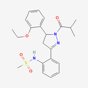 molecular formula C22H27N3O4S B2812824 N-(2-(5-(2-乙氧基苯基)-1-异丁酰-4,5-二氢-1H-吡唑-3-基)苯基)甲磺酰胺 CAS No. 923227-69-4