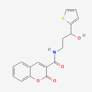 molecular formula C17H15NO4S B2812842 N-(3-hydroxy-3-(thiophen-2-yl)propyl)-2-oxo-2H-chromene-3-carboxamide CAS No. 1421480-99-0