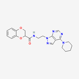N-(2-(4-(piperidin-1-yl)-1H-pyrazolo[3,4-d]pyrimidin-1-yl)ethyl)-2,3-dihydrobenzo[b][1,4]dioxine-2-carboxamide