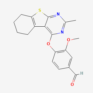 3-Methoxy-4-[(2-methyl-5,6,7,8-tetrahydro[1]benzothieno[2,3-d]pyrimidin-4-yl)oxy]benzaldehyde
