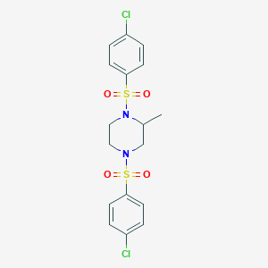molecular formula C17H18Cl2N2O4S2 B2812850 1,4-Bis[(4-chlorophenyl)sulfonyl]-2-methylpiperazine CAS No. 325991-79-5