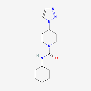 molecular formula C14H23N5O B2812854 N-cyclohexyl-4-(1H-1,2,3-triazol-1-yl)piperidine-1-carboxamide CAS No. 1795084-66-0