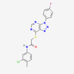molecular formula C19H14ClFN6OS B2812855 N-(3-chloro-4-methylphenyl)-2-((3-(4-fluorophenyl)-3H-[1,2,3]triazolo[4,5-d]pyrimidin-7-yl)thio)acetamide CAS No. 863460-03-1