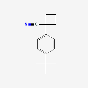 molecular formula C15H19N B2812857 1-[4-(tert-Butyl)phenyl]cyclobutanecarbonitrile CAS No. 1096856-95-9