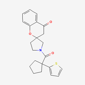 1'-(1-(Thiophen-2-yl)cyclopentanecarbonyl)spiro[chroman-2,3'-pyrrolidin]-4-one