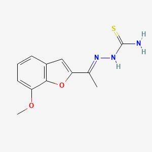molecular formula C12H13N3O2S B2812883 [(E)-1-(7-methoxy-1-benzofuran-2-yl)ethylideneamino]thiourea CAS No. 477848-40-1