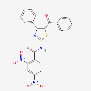 molecular formula C23H14N4O6S B2812886 N-(5-苯甲酰基-4-苯基-1,3-噻唑-2-基)-2,4-二硝基苯甲酰胺 CAS No. 312605-83-7