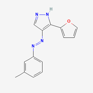 molecular formula C14H12N4O B2812889 3-(2-furyl)-4H-pyrazol-4-one N-(3-methylphenyl)hydrazone CAS No. 338414-25-8