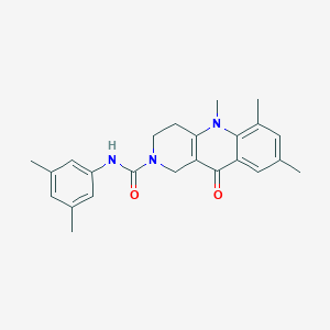 molecular formula C24H27N3O2 B2812890 N-(3,5-dimethylphenyl)-5,6,8-trimethyl-10-oxo-1H,2H,3H,4H,5H,10H-benzo[b]1,6-naphthyridine-2-carboxamide CAS No. 1251675-12-3
