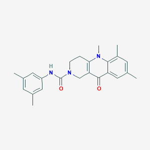 molecular formula C24H27N3O2 B2812890 N-(3,5-dimethylphenyl)-5,6,8-trimethyl-10-oxo-3,4,5,10-tetrahydrobenzo[b][1,6]naphthyridine-2(1H)-carboxamide CAS No. 1251675-12-3