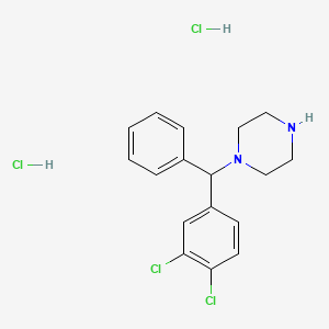 molecular formula C17H20Cl4N2 B2812894 1-((3,4-Dichlorophenyl)(phenyl)methyl)piperazine dihydrochloride CAS No. 1172899-01-2