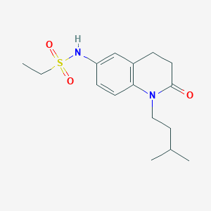 molecular formula C16H24N2O3S B2812901 N-(1-isopentyl-2-oxo-1,2,3,4-tetrahydroquinolin-6-yl)ethanesulfonamide CAS No. 941912-55-6