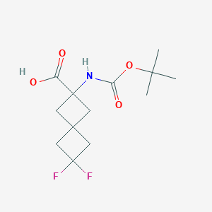 molecular formula C13H19F2NO4 B2812904 2,2-Difluoro-6-[(2-methylpropan-2-yl)oxycarbonylamino]spiro[3.3]heptane-6-carboxylic acid CAS No. 2253632-49-2