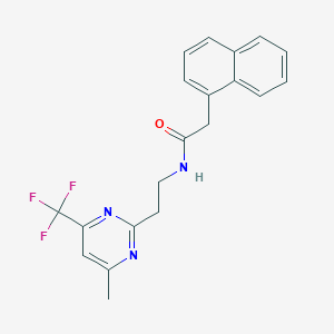 molecular formula C20H18F3N3O B2812905 N-(2-(4-methyl-6-(trifluoromethyl)pyrimidin-2-yl)ethyl)-2-(naphthalen-1-yl)acetamide CAS No. 1421585-34-3