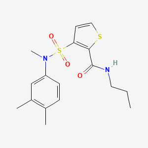 molecular formula C17H22N2O3S2 B2812907 3-{[(3,4-dimethylphenyl)(methyl)amino]sulfonyl}-N-propylthiophene-2-carboxamide CAS No. 1251670-57-1