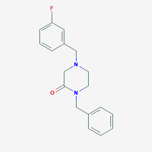 molecular formula C18H19FN2O B2812909 1-Benzyl-4-[(3-fluorophenyl)methyl]piperazin-2-one CAS No. 2415554-84-4