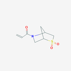 molecular formula C8H11NO3S B2812911 1-(2,2-Dioxo-2lambda6-thia-5-azabicyclo[2.2.1]heptan-5-yl)prop-2-en-1-one CAS No. 1934873-45-6