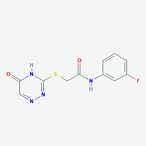 molecular formula C11H9FN4O2S B2812916 N-(3-fluorophenyl)-2-((5-oxo-4,5-dihydro-1,2,4-triazin-3-yl)thio)acetamide CAS No. 872628-46-1