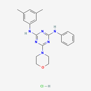 molecular formula C21H25ClN6O B2812924 N2-(3,5-dimethylphenyl)-6-morpholino-N4-phenyl-1,3,5-triazine-2,4-diamine hydrochloride CAS No. 1179454-25-1