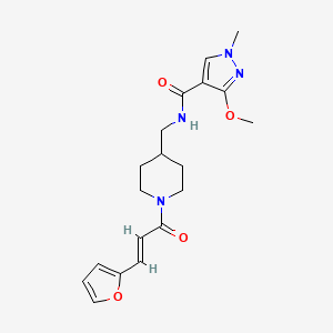 molecular formula C19H24N4O4 B2812936 (E)-N-((1-(3-(furan-2-yl)acryloyl)piperidin-4-yl)methyl)-3-methoxy-1-methyl-1H-pyrazole-4-carboxamide CAS No. 1235701-43-5