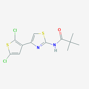 B2812940 N-(4-(2,5-dichlorothiophen-3-yl)thiazol-2-yl)pivalamide CAS No. 327103-36-6