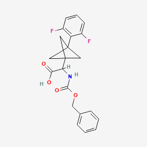molecular formula C21H19F2NO4 B2812972 2-[3-(2,6-Difluorophenyl)-1-bicyclo[1.1.1]pentanyl]-2-(phenylmethoxycarbonylamino)acetic acid CAS No. 2287261-87-2