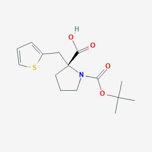 molecular formula C15H21NO4S B2812974 Boc-(R)-alpha-(2-thiophenylmethyl)-proline CAS No. 959578-32-6