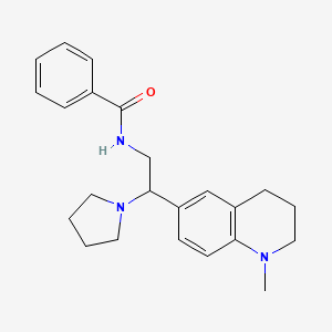 molecular formula C23H29N3O B2812982 N-[2-(1-METHYL-1,2,3,4-TETRAHYDROQUINOLIN-6-YL)-2-(PYRROLIDIN-1-YL)ETHYL]BENZAMIDE CAS No. 922113-06-2