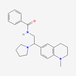 B2812982 N-[2-(1-methyl-1,2,3,4-tetrahydroquinolin-6-yl)-2-pyrrolidin-1-ylethyl]benzamide CAS No. 922113-06-2