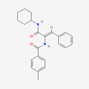 molecular formula C23H26N2O2 B2812986 N-{(Z)-1-[(cyclohexylamino)carbonyl]-2-phenylethenyl}-4-methylbenzamide CAS No. 297145-98-3