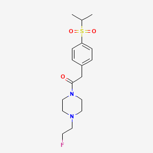 molecular formula C17H25FN2O3S B2812989 1-(4-(2-Fluoroethyl)piperazin-1-yl)-2-(4-(isopropylsulfonyl)phenyl)ethanone CAS No. 2034533-97-4