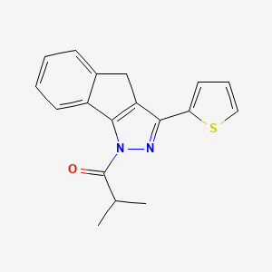 molecular formula C18H16N2OS B2813005 2-methyl-1-[3-(thiophen-2-yl)-4H-indeno[1,2-c]pyrazol-1-yl]propan-1-one CAS No. 1024491-27-7