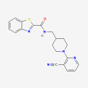 molecular formula C20H19N5OS B2813013 N-((1-(3-cyanopyridin-2-yl)piperidin-4-yl)methyl)benzo[d]thiazole-2-carboxamide CAS No. 1797955-08-8