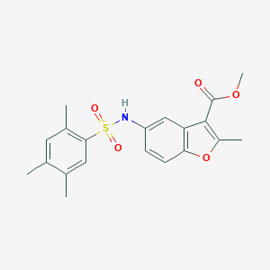 molecular formula C20H21NO5S B281303 METHYL 2-METHYL-5-(2,4,5-TRIMETHYLBENZENESULFONAMIDO)-1-BENZOFURAN-3-CARBOXYLATE 