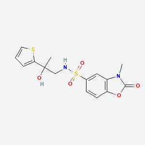 N-(2-hydroxy-2-(thiophen-2-yl)propyl)-3-methyl-2-oxo-2,3-dihydrobenzo[d]oxazole-5-sulfonamide
