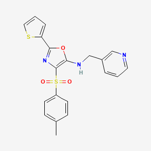 4-(4-methylphenyl)sulfonyl-N-(pyridin-3-ylmethyl)-2-thiophen-2-yl-1,3-oxazol-5-amine