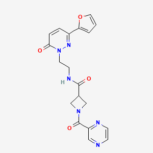 N-(2-(3-(furan-2-yl)-6-oxopyridazin-1(6H)-yl)ethyl)-1-(pyrazine-2-carbonyl)azetidine-3-carboxamide