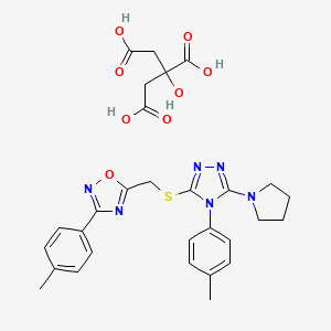 2-Hydroxypropane-1,2,3-tricarboxylic acid;3-(4-methylphenyl)-5-[[4-(4-methylphenyl)-5-pyrrolidin-1-yl-1,2,4-triazol-3-yl]sulfanylmethyl]-1,2,4-oxadiazole