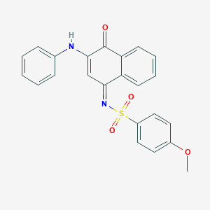 molecular formula C23H18N2O4S B281304 4-METHOXY-N-[(1Z)-4-OXO-3-(PHENYLAMINO)-1,4-DIHYDRONAPHTHALEN-1-YLIDENE]BENZENE-1-SULFONAMIDE 