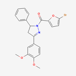 1-(5-bromofuran-2-carbonyl)-3-(3,4-dimethoxyphenyl)-5-phenyl-4,5-dihydro-1H-pyrazole