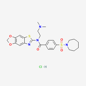 N-([1,3]dioxolo[4',5':4,5]benzo[1,2-d]thiazol-6-yl)-4-(azepan-1-ylsulfonyl)-N-(2-(dimethylamino)ethyl)benzamide hydrochloride
