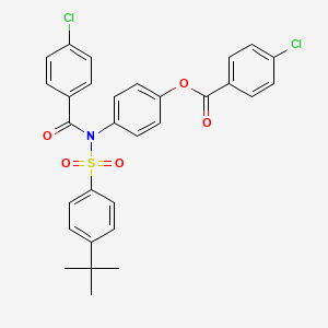 4-(N-((4-(tert-butyl)phenyl)sulfonyl)-4-chlorobenzamido)phenyl 4-chlorobenzoate
