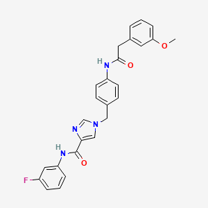 N-(3-fluorophenyl)-1-(4-(2-(3-methoxyphenyl)acetamido)benzyl)-1H-imidazole-4-carboxamide